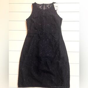 J. Crew Navy Lace Sleeveless Tank Sheath Midi Dress 4